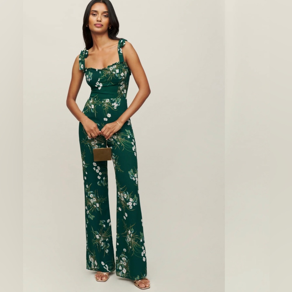 Reformation Alfred Jumpsuit in Buena Green Petites
